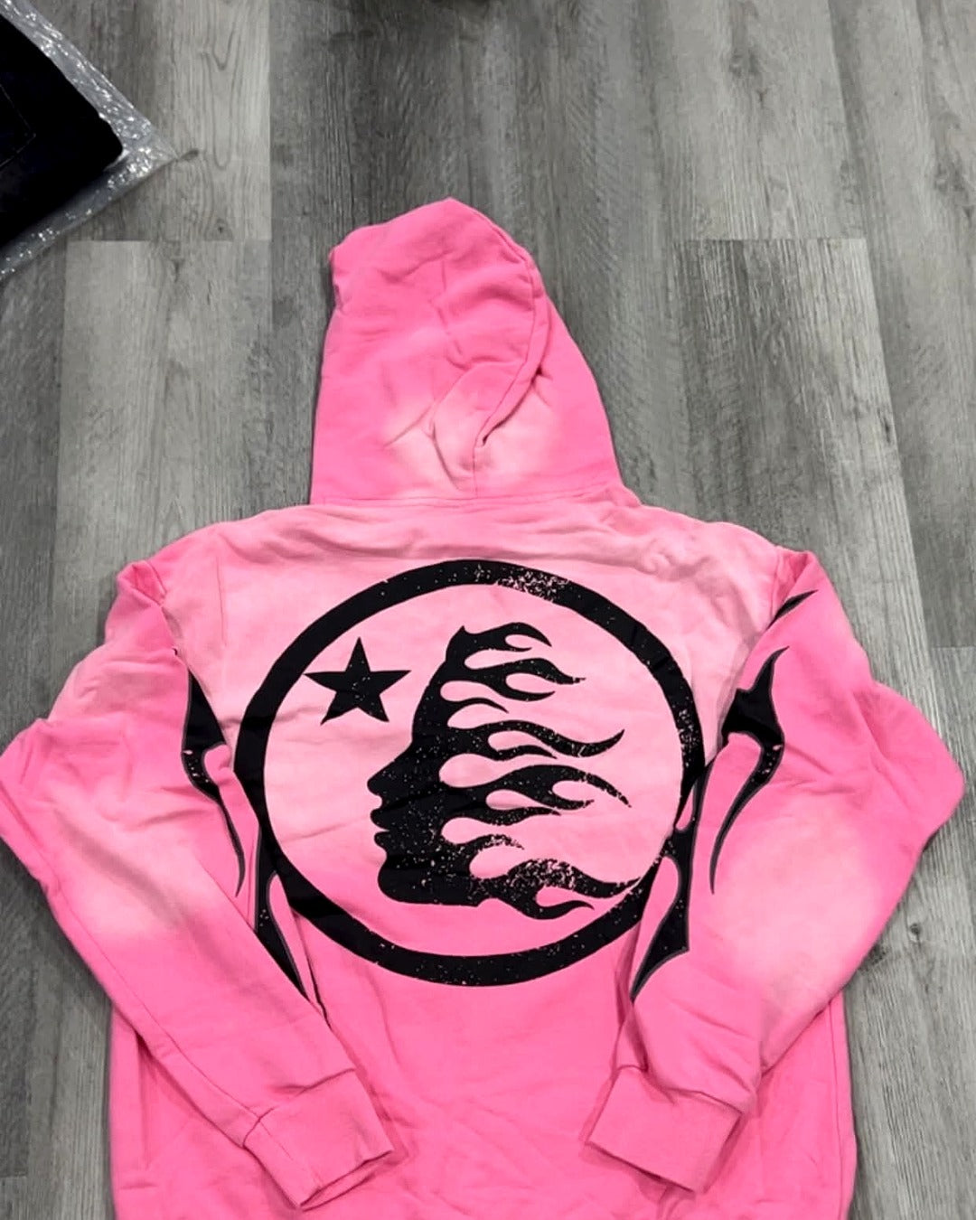 Hellstar pink zip-up hoodie, back
