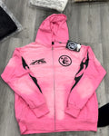 Hellstar pink zip-up hoodie, front